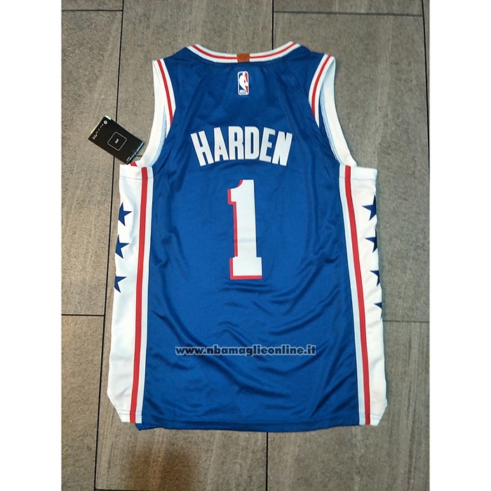 Maglia Philadelphia 76ers James Harden #1 Icon 2021-2022 Authentic Blu